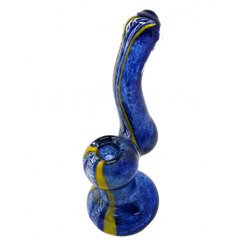 6" Full Frit Single Ribbon Swirl Bubbler Hand Pipe - (Pack of 2) [ZD225]